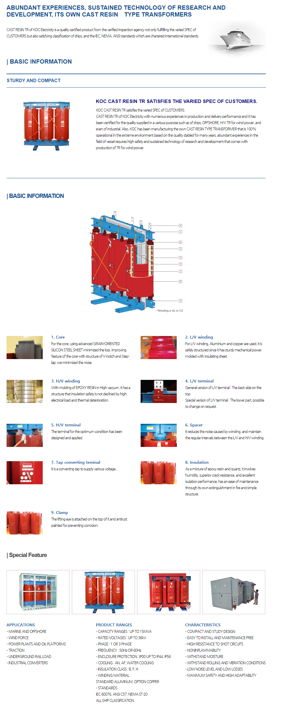 KOC Electricity Cast Resin Type Transformers 